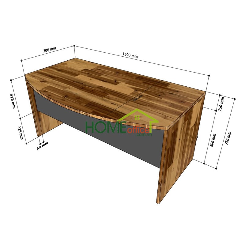 Kích thước bàn làm việc gỗ tràm BGD68051
