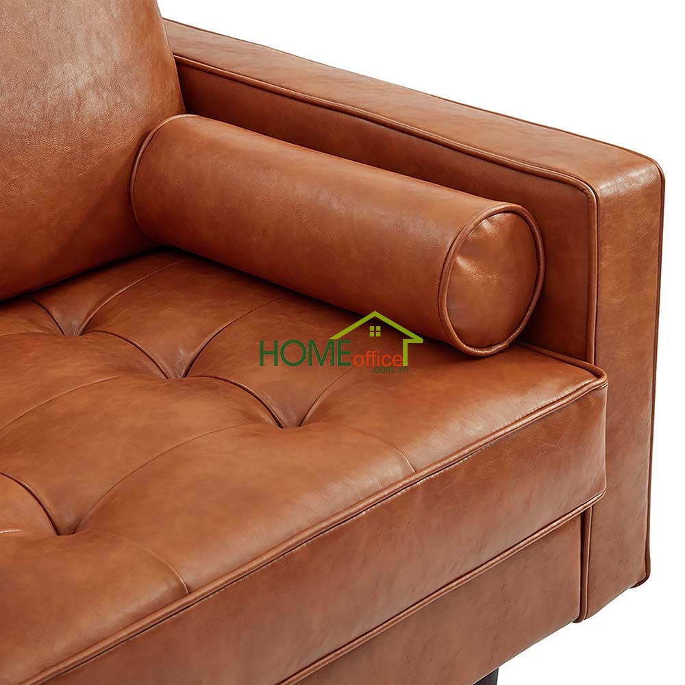sofa đơn nệm bọc simili cao cấp màu nâu sang trọng