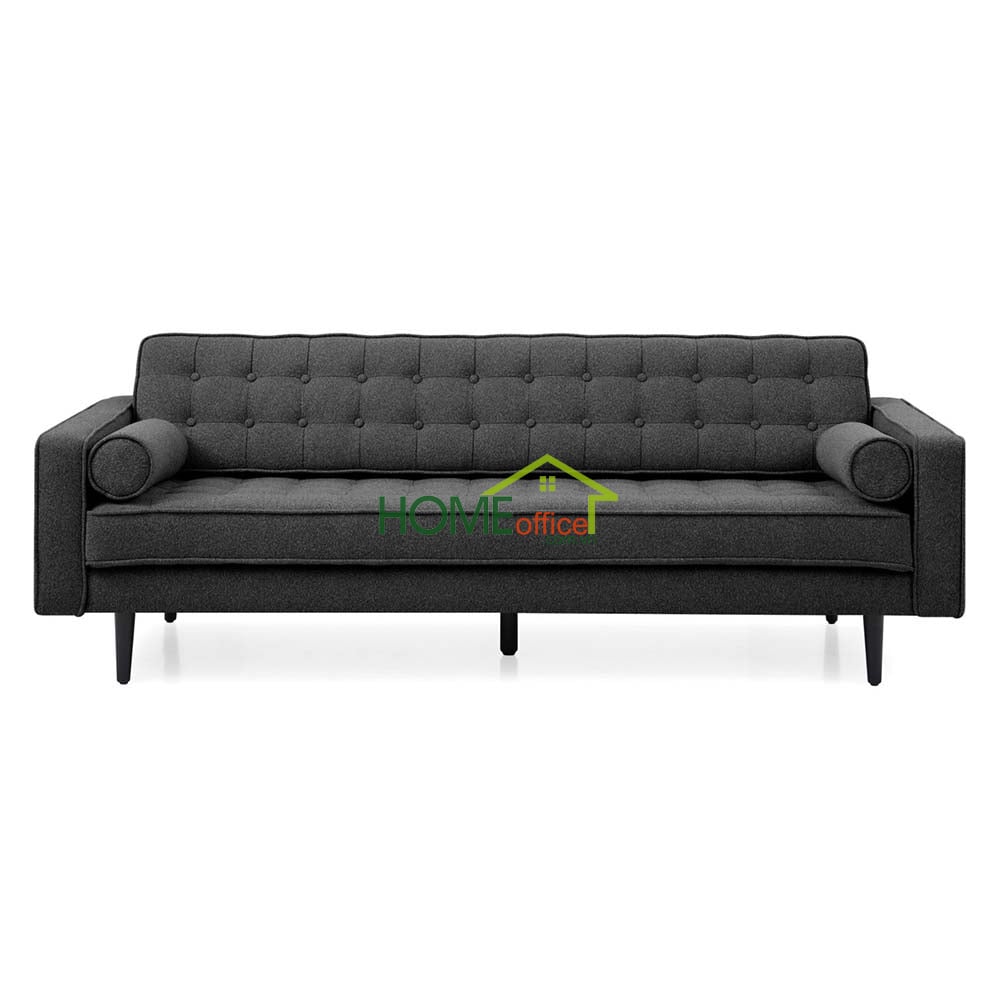sofa băng nệm bọc vải màu xám