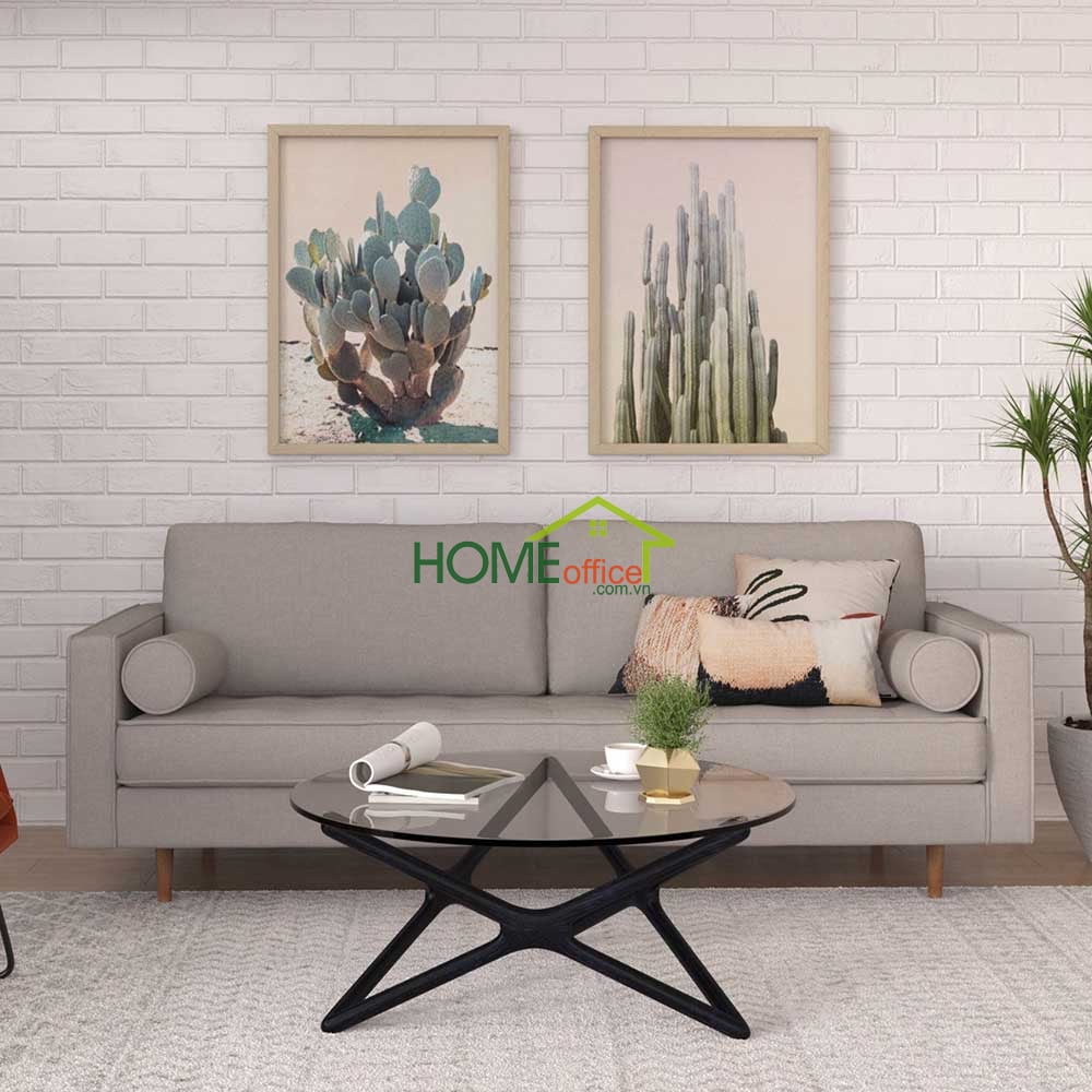 sofa băng phòng khách màu xám kiểu dáng đơn giản 
