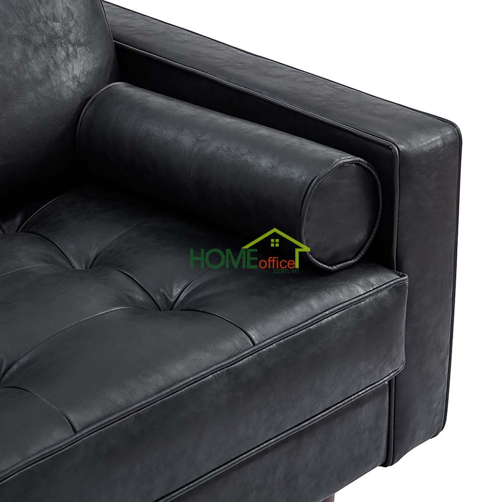 sofa đơn nệm bọc simili cao cấp màu đen 