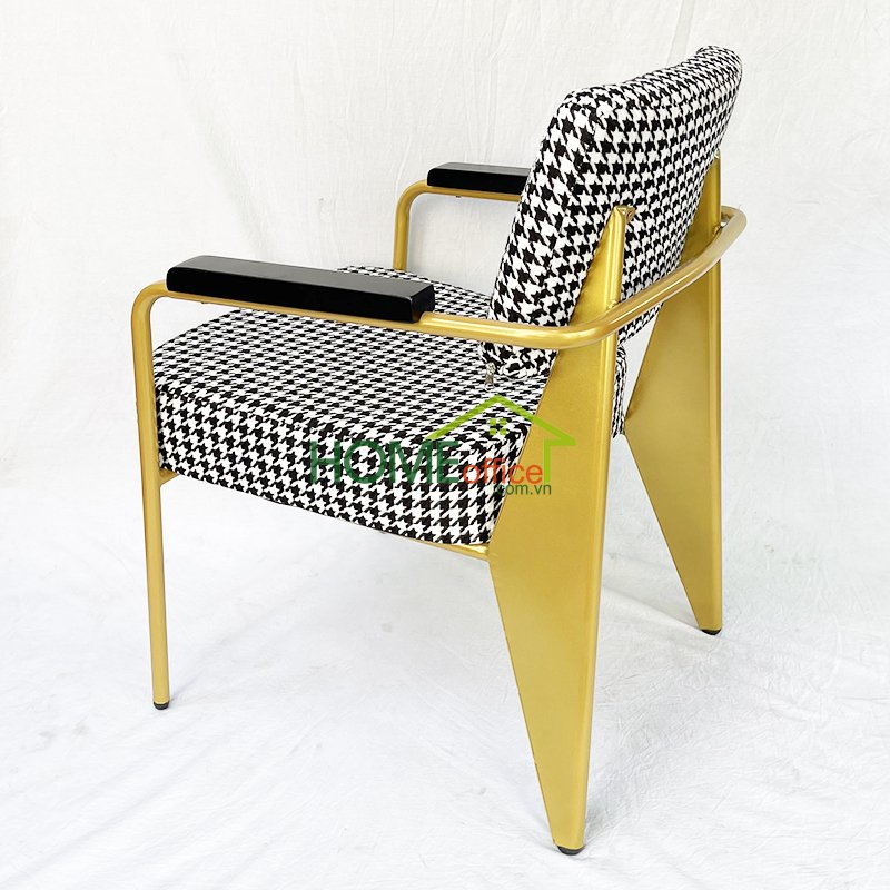 Ghế sofa đơn khung màu vàng đồng nệm vải