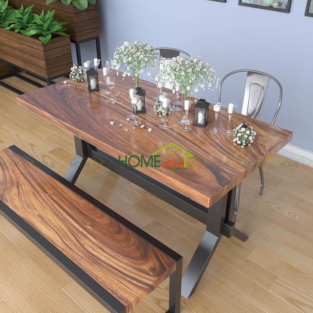 Bàn ăn gỗ me Tây siêu hot: Thiết kế độc đáo và chất liệu gỗ me Tây cao cấp, chiếc bàn ăn này đang là một trong những mẫu bàn ăn hot nhất hiện nay. Với khả năng tôn lên tính thẩm mỹ và đẳng cấp cho căn phòng của bạn, chiếc bàn này sẽ là một lựa chọn tuyệt vời cho những người yêu thích khoảng không gian thoải mái và giá trị estetica của ngôi nhà.